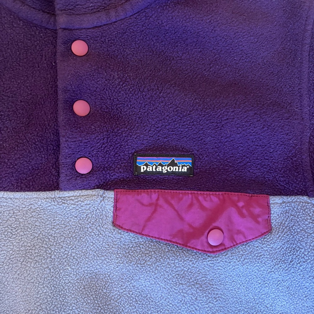 Patagonia Synchilla Snap-T Pullover Women's XS Purple Colorblock Fleece - Picture 2 of 14